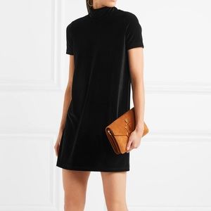 Madewell Black Velvet Turtleneck Dress